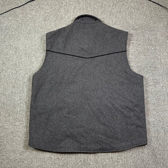 Cripple Creek Men's Western Cowboy Wool Blend Insulated Vest Grey Size 3XL - Picture 6 of 7